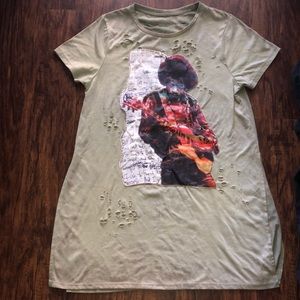 Custom made distressed Jimi Hendrix T shirt